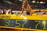 Yelena Soboleva with her world indoor 1500m record figures (Getty Images)