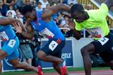 Yohan Blake (c) en route to his 9.85 victory in Lucerne (Hanspeter Roos)