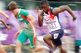 David Bolarinwa of Great Britain competes in the boys 100m heat at the Youth Olympic Games in Singapore (XINHUA /SYOGOC-Pool/ Liao Yujie)