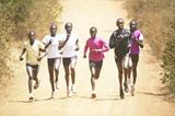 Kenya’s 8km champion Florence Kiplagat (extreme left) trains with her Kenya team senior women’s team mates (left to right) Pauline Korikwiang, Innes Chenonge, Linet Chepkurui, Anne Karindi and Linet Masai in Embu on the slopes of Mt Kenya (Elias Makori)