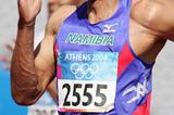 Frank Fredericks of Namibia in the heats of the men's 100m in the 2004 Olympics (Getty Images)