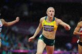 Sally Pearson of Australia leads Phylicia George of Canada and Nevin Yanit of Turkey during the Women's 100m Hurdles Final on Day 11 of the London 2012 Olympic Games on 7 August 2012 (Getty Images)