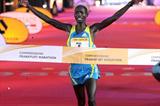 Wilson Kipsang wins the 2010 Frankfurt Marathon in a course record of 2:04:57 (Victah Sailer)
