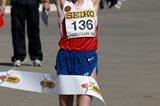 Olga Kaniskina of Russia crosses the finish-line to win the gold medal (Getty Images)