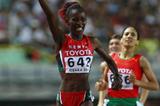 Kenya's Janeth Jepkosgei wins the women's 800m final in Osaka (Getty Images)