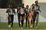 Vivian Cheruiyot and Linet Masai of Kenya in the leading pack at the IAAF World Cross Country Championships in Punta Umbria (Getty Images)