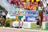 Tizita Bogale of Ethiopia holds off Ireland's Ciara Mageean in the women's 1500m final (Getty Images)